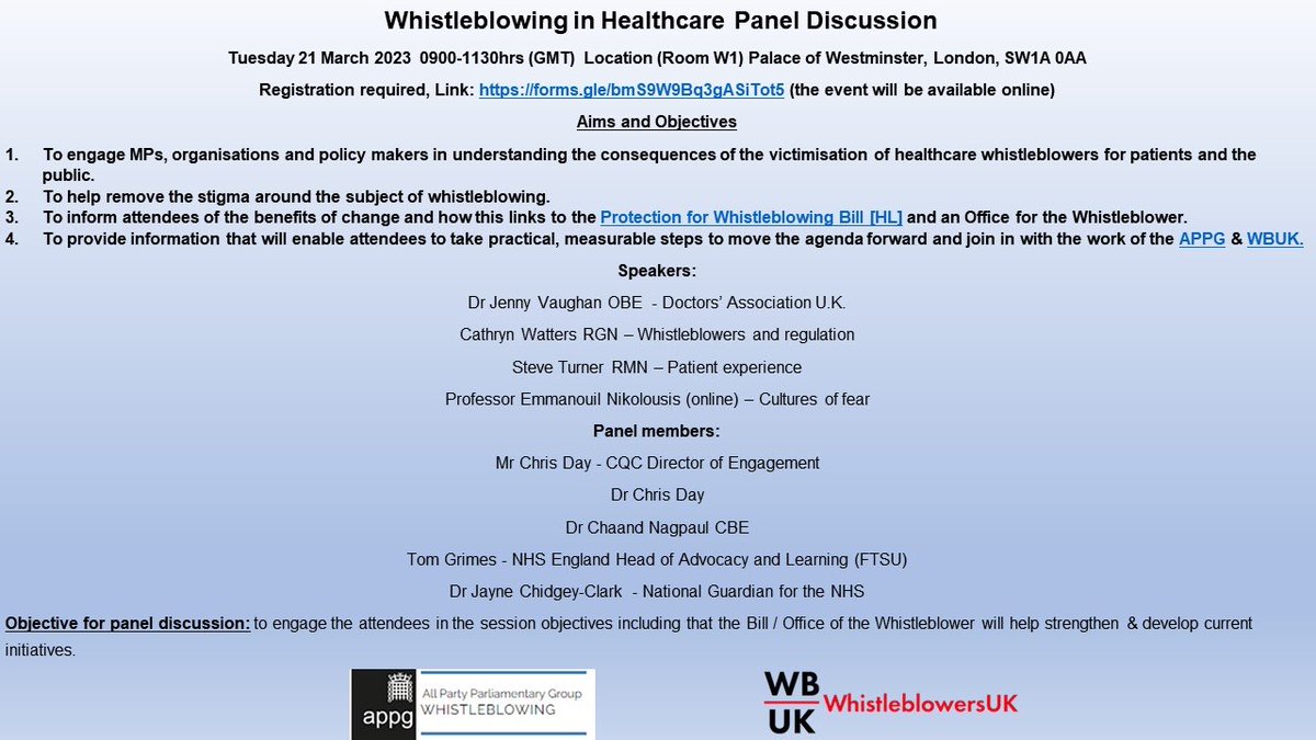 CNagpaul's tweet image. At #WhistleblowingAwarenessWeek parliamentary roundtable: 10yrs post-Francis, NHS still riddled with culture of fear, staff penalised for speaking out, system failing to learn, safety not addressed, increased patient harm &amp;amp; negligence costs. Needs radical cultural &amp;amp; legal reform