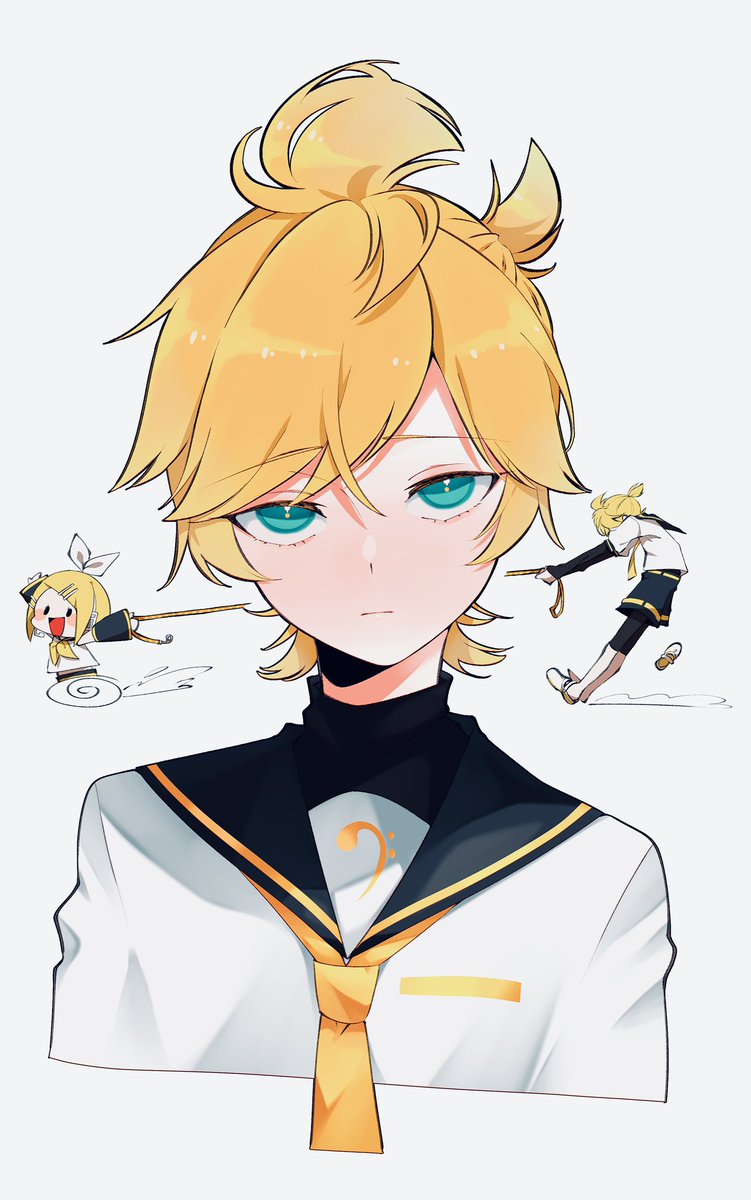 鏡音レン 「#鏡音レン #イラスト  自分が描くレンくんは ジト目下がり眉がデフォです  ツ」|和世のイラスト