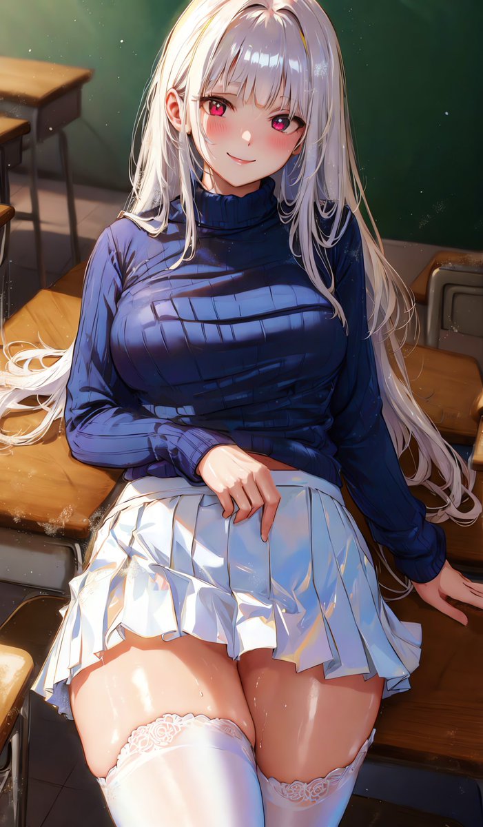mawnori's tweet photo. 新しいうちの子！
雪乃（ゆきの）ちゃんです。
髪が銀色、目が赤で、胸大きめです！
この子を作ってるモデルはすぐ脱ぎだすので、服を着せるのが大変でした😇 https://t.co/r67kVmzUC7