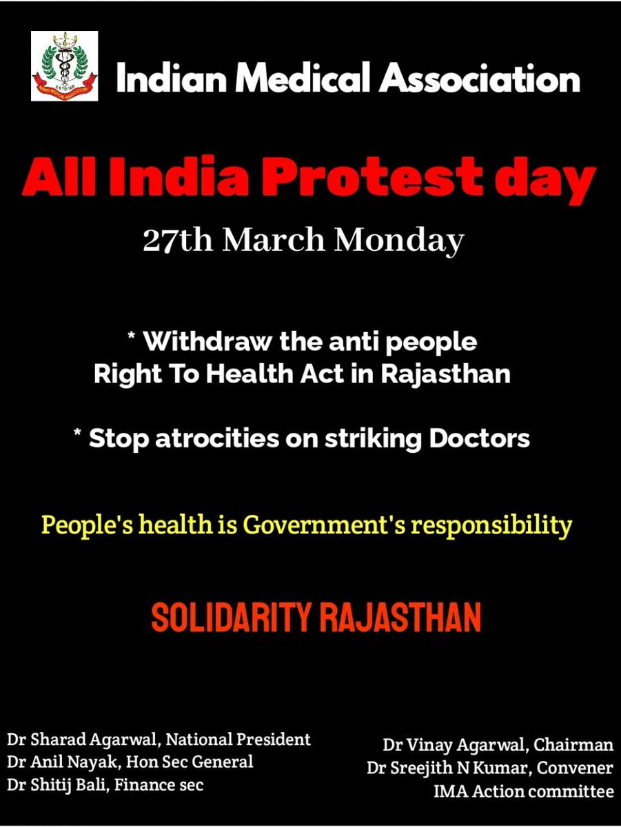WolverineJii's tweet photo. #Blackday - 27th of March 2023, Monday against #RightToHealthBill  imposed by Rajasthan Government https://t.co/DGEMRiB0wB