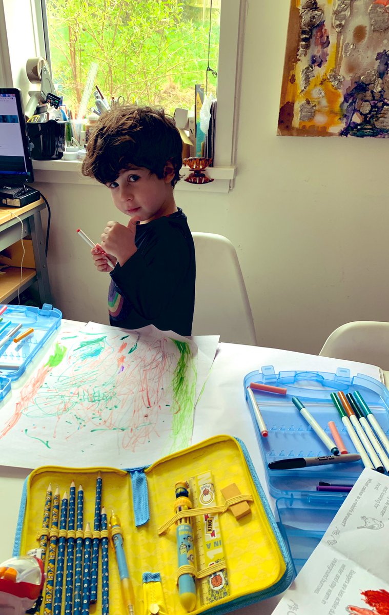 charlieesposito's tweet image. My children love making art as much as I do. Every child is an artist, some unlearn how to be one via too much prescriptive teaching. There are so many art genres to try so when I teach I always remind myself to praise all - not just the child who is precise. #artteaching #artnft