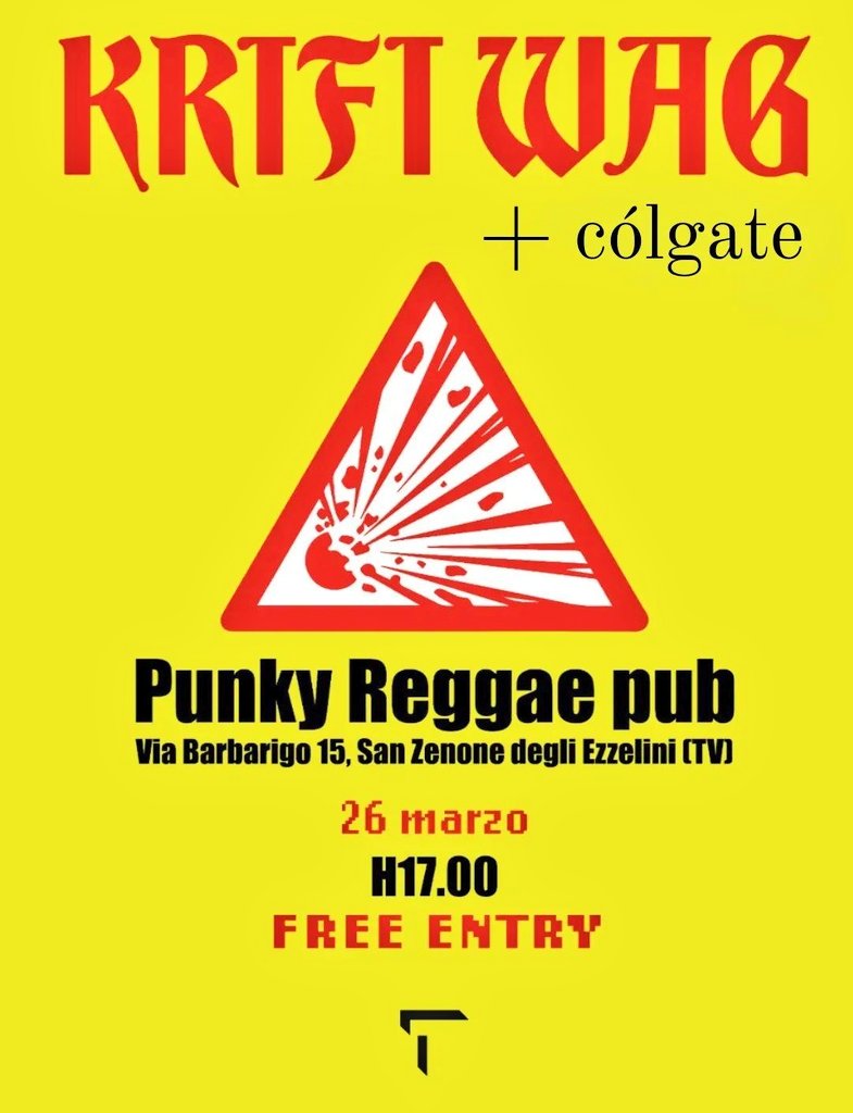 ci vediamo nel tardo pomeriggio <a href="/PunkyReggaePub/">Punky Reggae Pub</a> di San Zenone degli Ezzelini (TV), per un aperitivo con le fiamme di <a href="/krifiwag/">KRIFI WAG</a> e le sfumature arancio del tramonto 🌄
don't miss it for the world 🔥