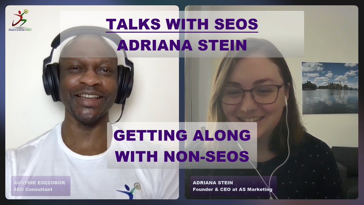 Check out Talks with SEOs this week. I speak with <a href="/markstroudSEO/">Mark Stroud</a> (Monday) and <a href="/adrianakstein/">Adriana Stein</a> (Tuesday). #TwSEOs. Democratizing SEO. YouTube.