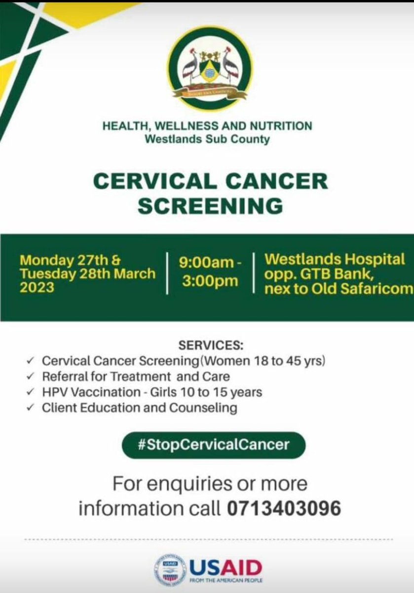 Don't wait until it's too late. Detect cervical cancer early through screening. 

 Help us #StopCervicalCancer