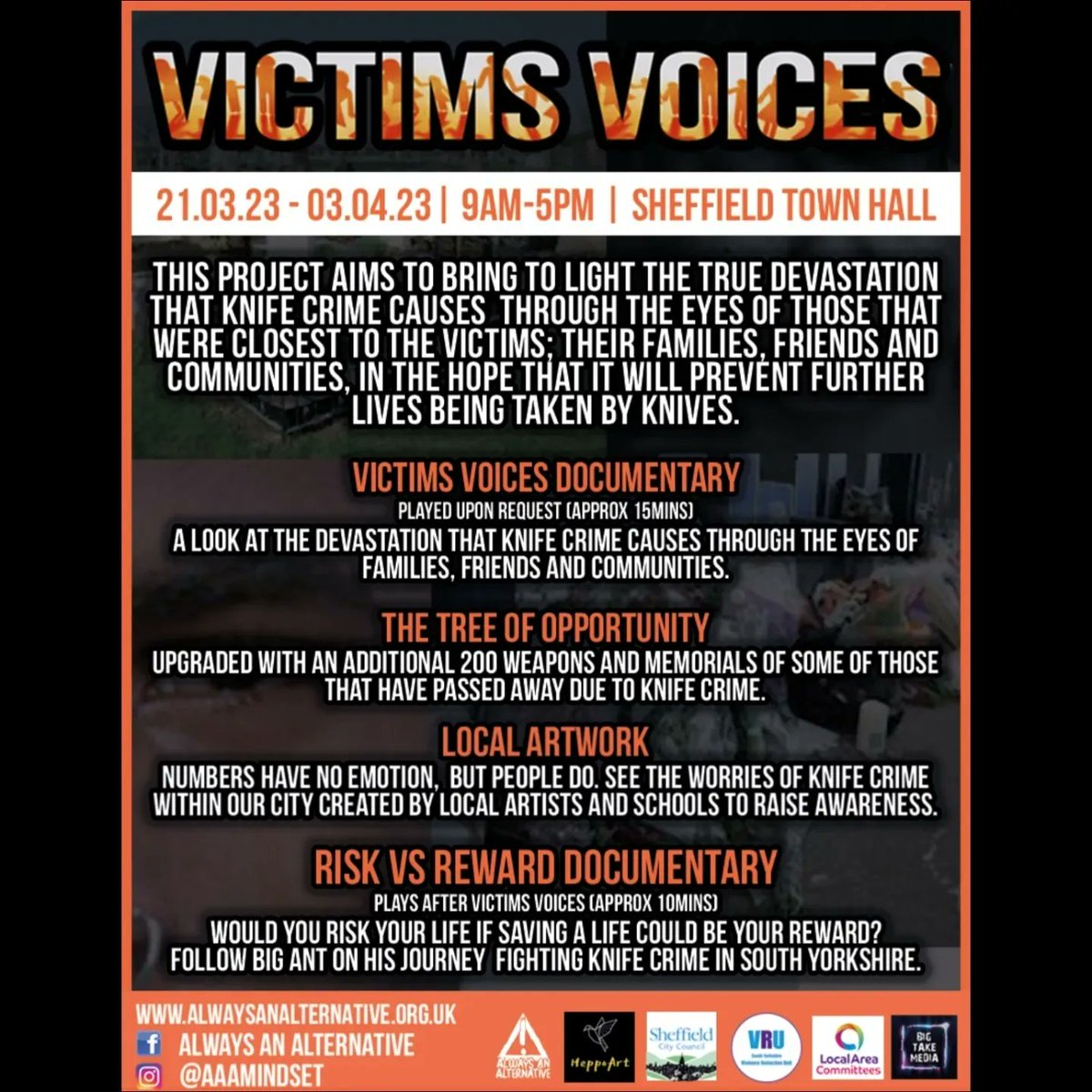 Our CEO @antzjourney  will be live on @bbcradiosheffield talking about the victim voices project around 6.10pm tonight
.
Tune in or Miss out
.
The project will be leaving on 03.04.23, it's well worth the visit.