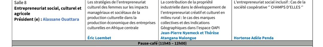 JP1erR3's tweet photo. J'ai eu le plaisir d'être retenu comme expert paneliste par l'université de Sherbrooke dans le cadre du 3eme colloque international sur l'écosystème entrepreneurial qui se déroulera du 25 au 27 avril à l'Université Cheikh Anta Diop de
Dakar.
#colloque #entrepreneuriat #UCAD https://t.co/Ukfv3RuRnO