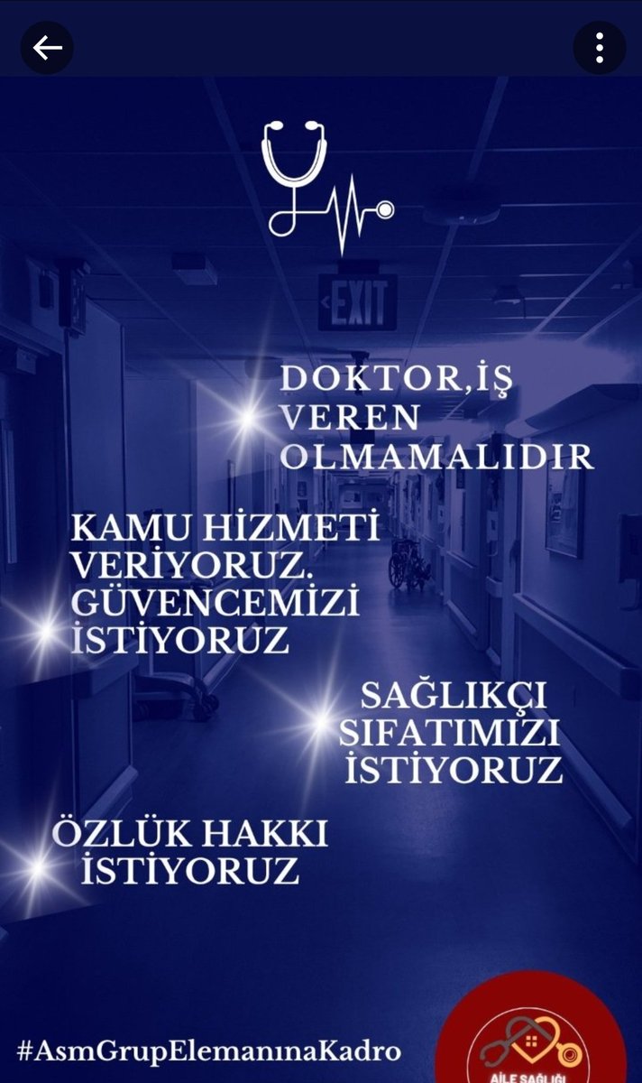 Hekimlerimizi bu yükten, bizleride bu cariden çıkarmanın tam vakti.
#AsmGrupElemanınaKadro 
<a href="/vedatbilgn/">Vedat Bilgin</a> <a href="/drfahrettinkoca/">Dr. Fahrettin Koca</a> <a href="/RTErdogan/">Recep Tayyip Erdoğan</a> <a href="/NureddinNebati/">Dr.Nureddin NEBATİ🇹🇷</a> <a href="/mustafaelitas/">Mustafa Elitaş</a> <a href="/fuatoktay/">Fuat Oktay</a>