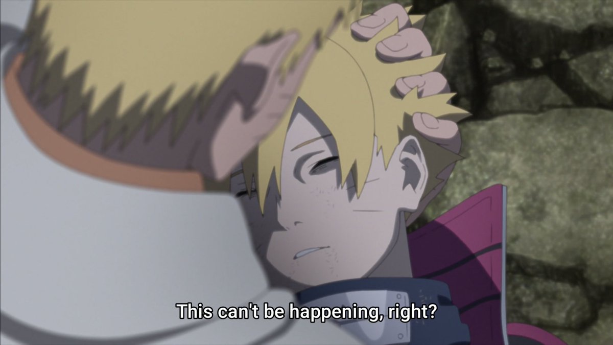 bonamize's tweet photo. They adapted this part faithfully from the manga. One of the rare moments in the manga where the story took its time to showcase Naruto’s emotions, and didn’t gloss over the father and son’s bond. Naruto’s despair and denial were evident in this episode. https://t.co/sw7FjaroVc
