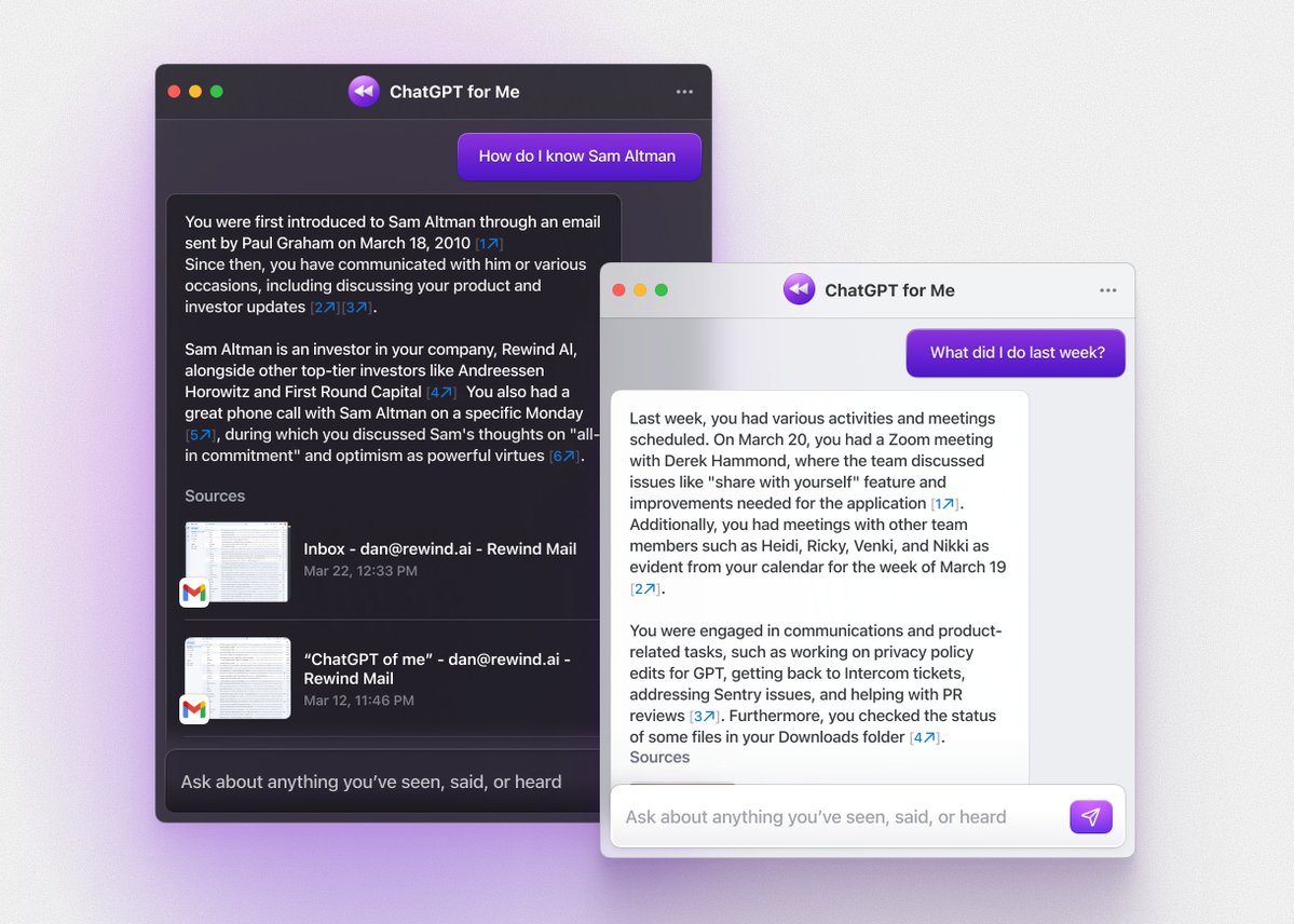 Rewind’s new feature brings ChatGPT to your personal information trib.al/bDyl0hM