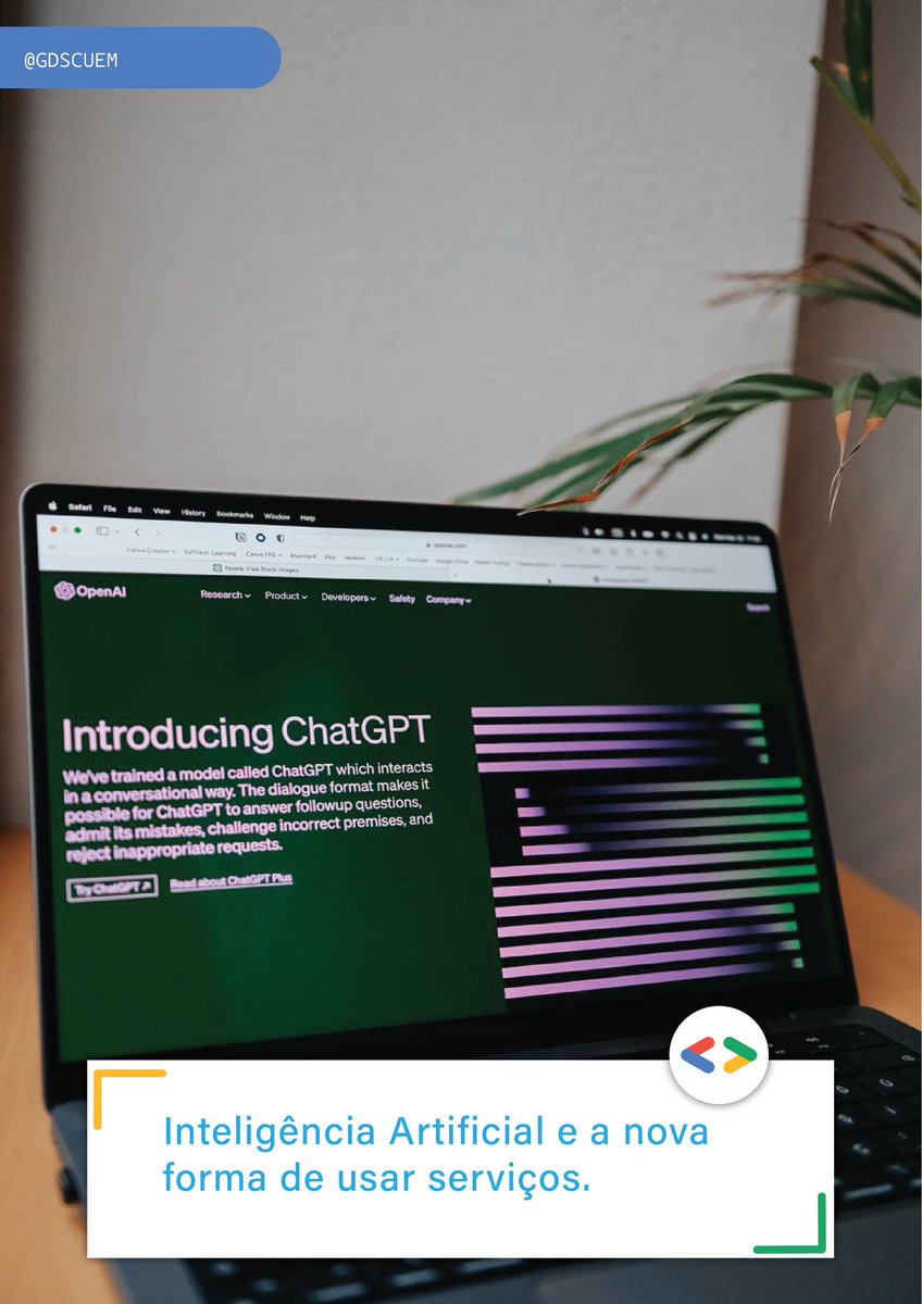 Considerado, por Bill Gates numa publicação no seu blog no dia 22 deste mês , como o avanço tecnológico mais importante em décadas, o desenvolvimento da IA está a mudar o modo como algumas tarefas são realizadas. Leia o post completo através do link: bit.ly/gdscuem-ns1