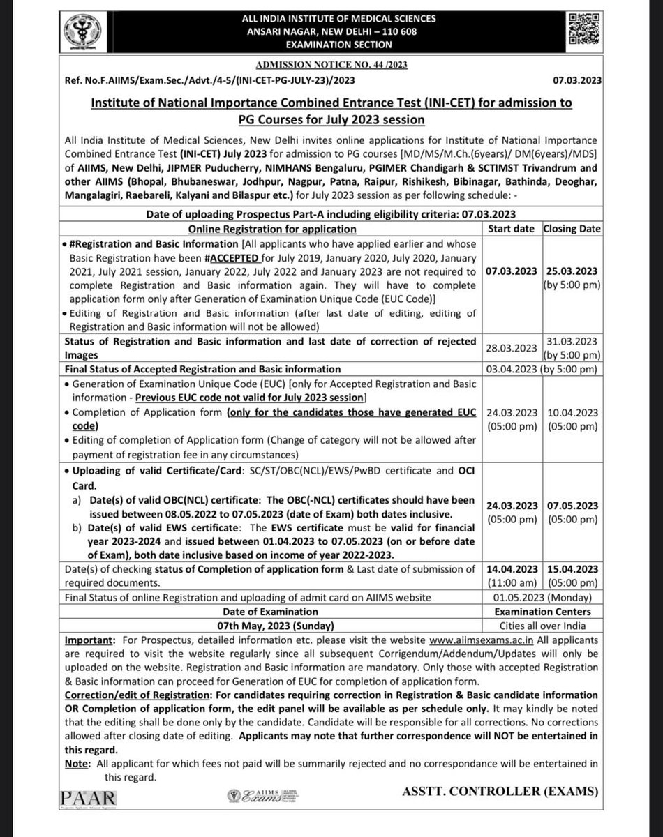 NeetPgUpdates's tweet photo. INI CET Dates 2023 Session
#INICET #inicet2023 #NEETPG2023 #NEETPG #neetpg2024 
#Aiims #aiimsdoctors #medtwitter https://t.co/Ra8nVSFlbX