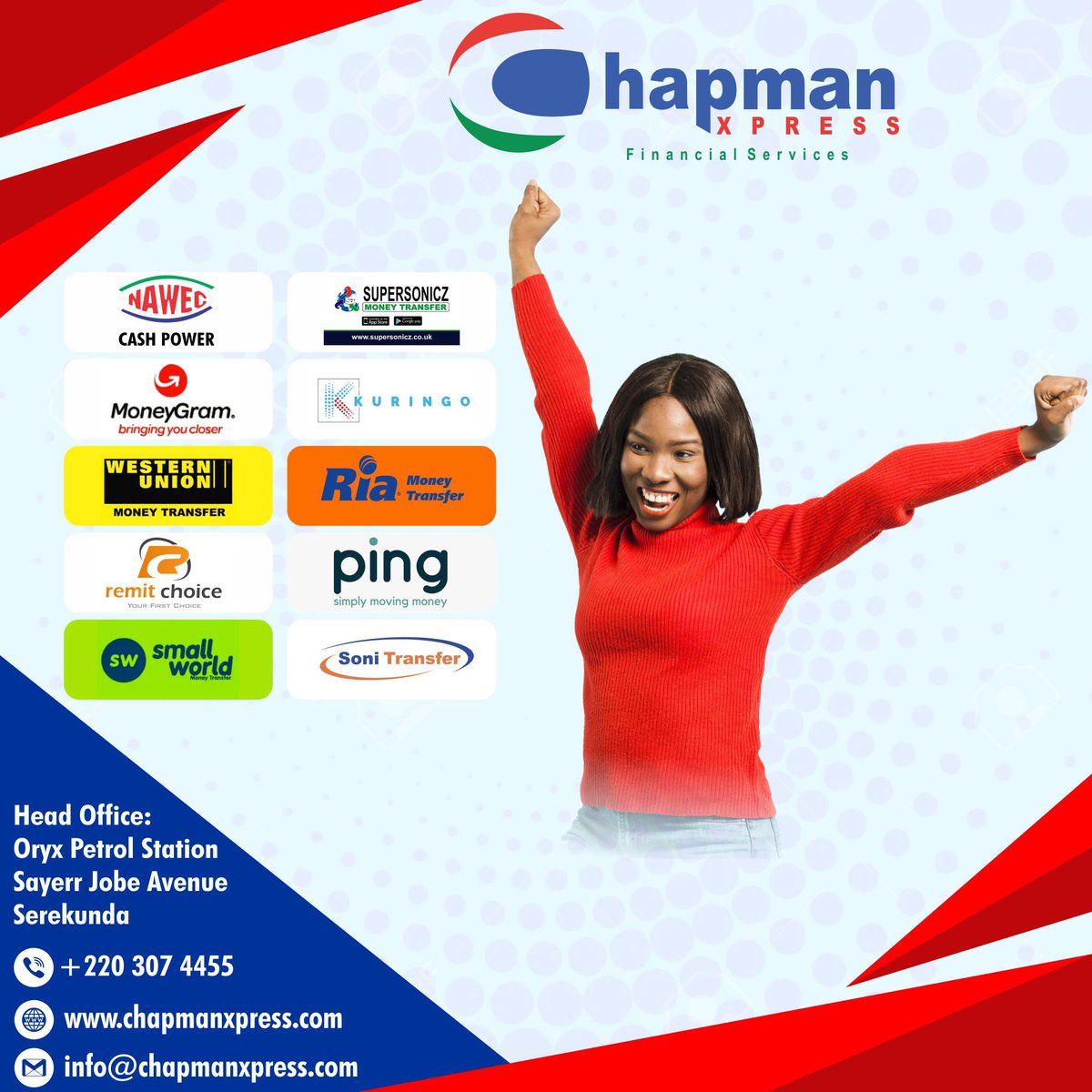 ChapmanXpress's tweet photo. We are open from 8am to 10pm from Monday to Sunday.
#SendAndReceiveMoney
#CashPowerTopup
#EventTicketSales
We are located @ #oryx & #logix #petrolstations
#naweccashpower #ria #smallworld #westernunion #moneygram #supersonicz #soni #ping #kuringo #remitchoice
π±3074455 https://t.co/9BE5rZWDhx