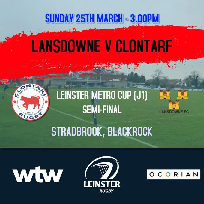 Our 2nds are in Semi-Final action today in the Metro Cup, taking on @LansdowneFC over in Stradbrook at 3pm.

#WhoAreWe #LeinsterRugby https://t.co/03wCSvVTEh