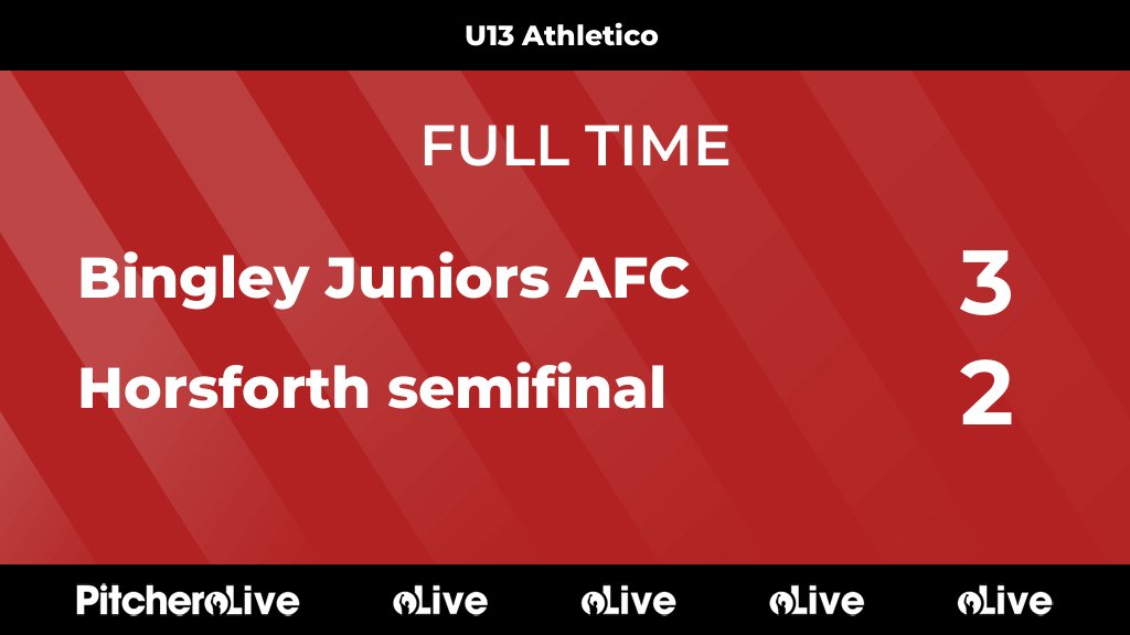 FULL TIME: Bingley Juniors AFC 3 - 2 Horsforth semifinal
#BINHOR #Pitchero
bingleyfootball.co.uk/teams/159567/m…