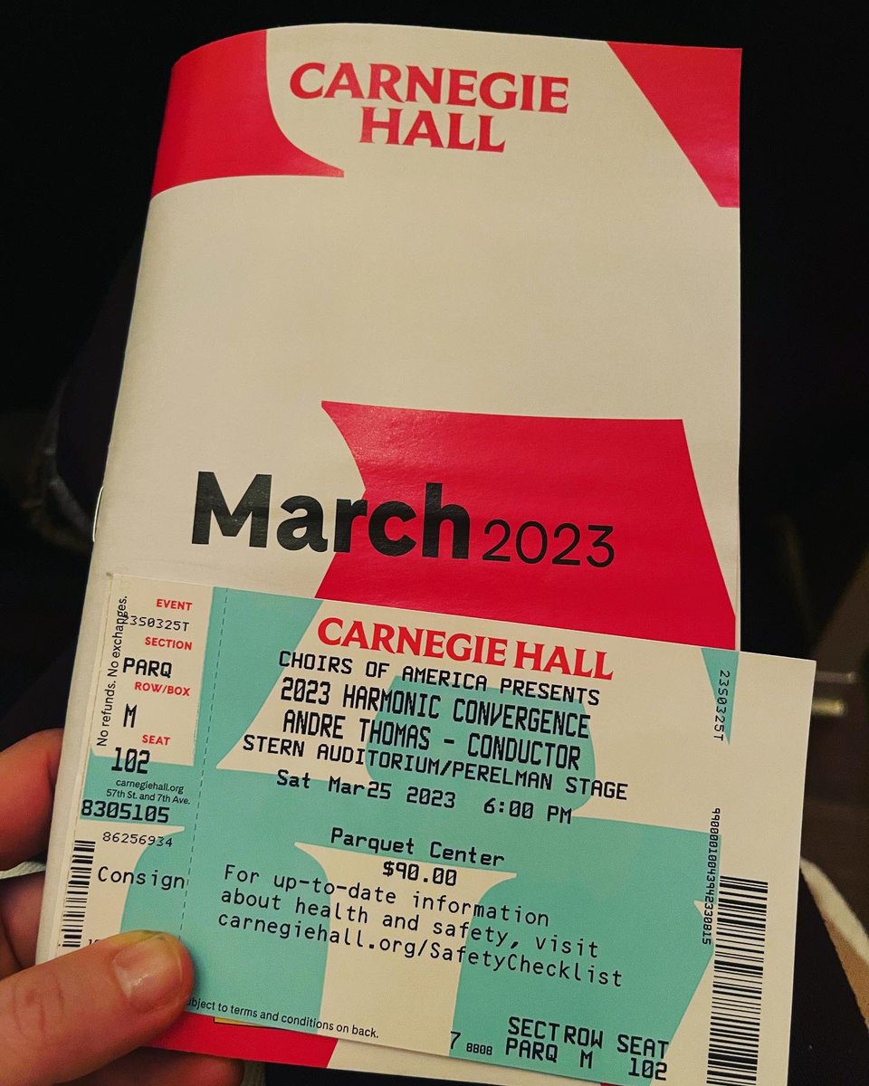 The amazing week continued this week - The Choirs of <a href="/CarmelHS_info/">CarmelHS_info</a> made a trip to NYC for <a href="/choirsofamerica/">Choirs of America</a> - students got to work with the amazing Roile Dilworth and even premiere a brand new piece by Andre Thomas. Pictures aren’t allowed during the actual performance.