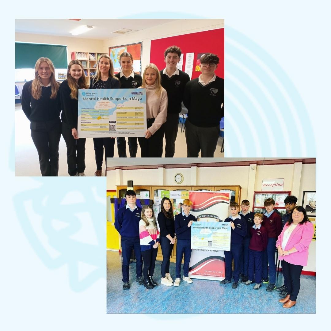 Introducing our NEW Schools' Mental Health Support Information Boards.. Read more 👇 Jenna is pictured alongside students & VP Susan Farrell in @CPAcla1 whilst Lianne is in the company of members of @StColmansC Amber Flag Team, Ms. Kathleen Joyce & VP Marie Byrne