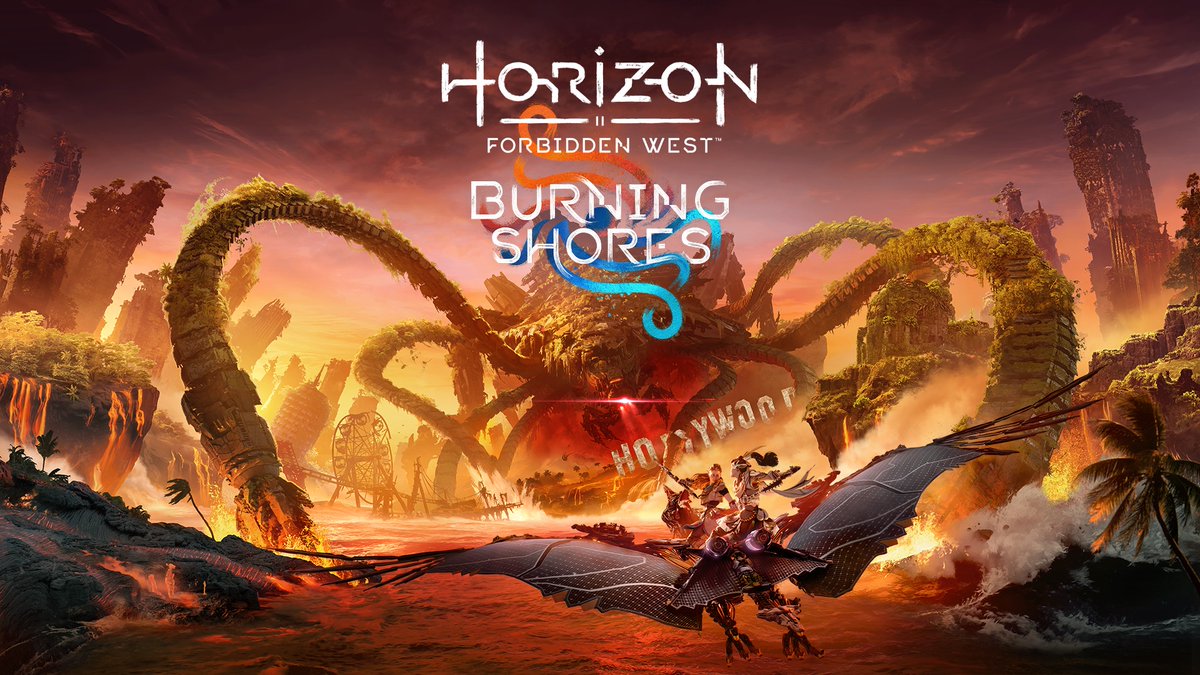 PlayStationEU's tweet photo. Experience new characters, machines and adventures as Aloy travels to a dangerous new region south of the Tenakth Clan Lands in Horizon Forbidden West: Burning Shores on 19th April.
 
Pre-orders are available now: https://t.co/wLNSZ9Znvu https://t.co/gdJBJaA3WF