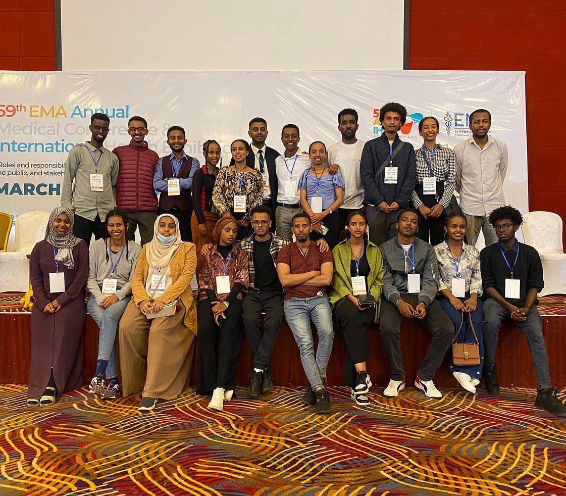 official_EMSA's tweet photo. EMSA representatives who attended the 59th Annual Medical Conference and International Health Exhibition powered by EMA, as well as EMSA-Ethiopia President, Mr. Oliyad Kebede, who held a panel discussion on "Roles and Responsibilities of Professional Associations and Physicians," https://t.co/mWUmWOihnW