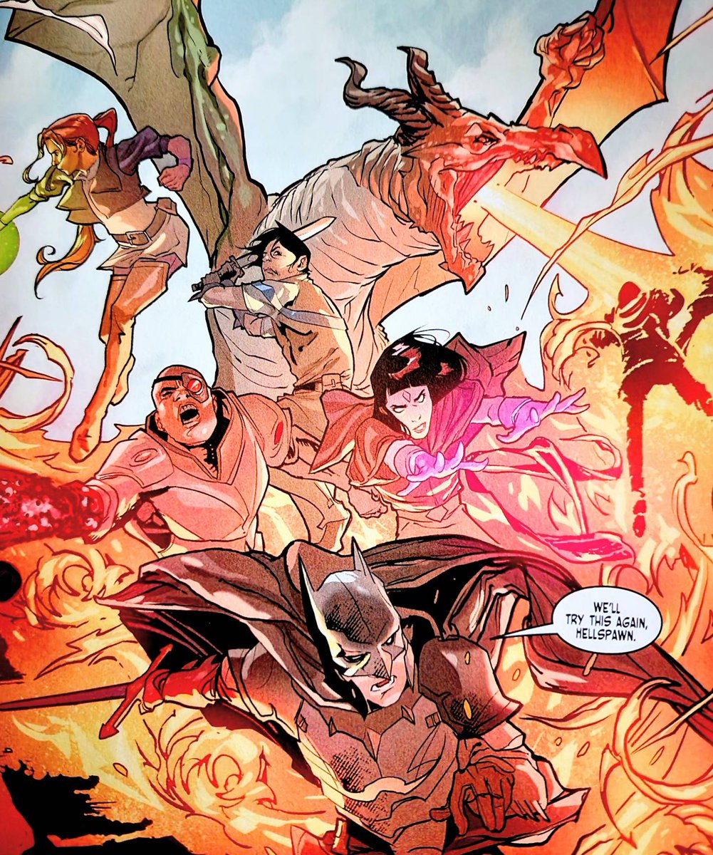 ReasonsImBroke's tweet image. Check out this epic panel of the #TeenTitans and Batman in the world of #DarkKnightsOfSteel! The team looks ready to take on any challenge thrown their way 🔥🐲
#DCComics @DCComics @DCBatman @wbd @TomTaylorMade