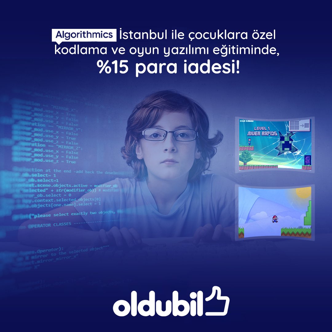 Çocuklar hayal dünyalarını kodlayabilsin diye, %15 para iadesi OlduBil’de! 👾

Algorithmics İstanbul’dan çocuklarınıza kodlama ve oyun yazılımı eğitimini OlduBil ile alın, hem gelecekleri için bir adım atın hem de %15 para iadesinden yararlanın. 👍🏻💳