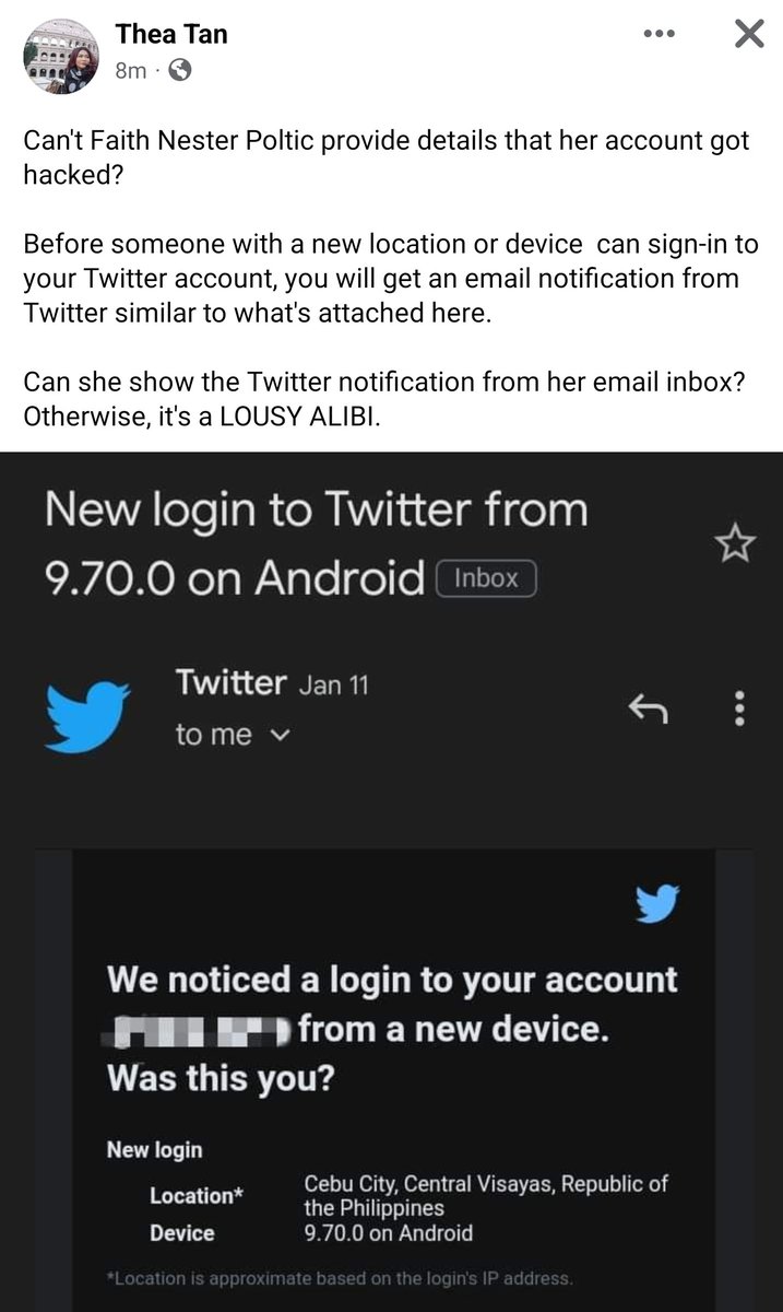 Kung totoong na-hack nga ung twitter mo peyt, magpakita ka ng ganitong ebidensya...101% sigurado pag walang naipakitang ganito, nagsisinungaling ka nga. Grabe ang ROBREDO GENES sayo. Pak na pak...
