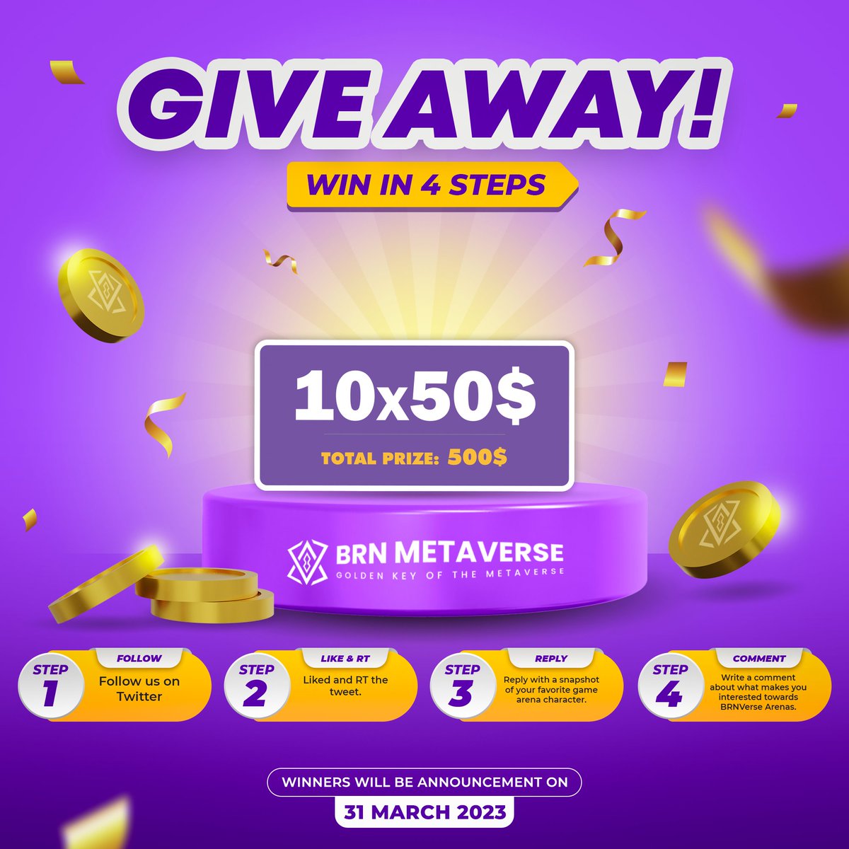 BrnMetaverse's tweet photo. 🚨 #GiveawayAlert 🚨
🎁Total reward; $500 (10x $50)
👉To join; https://t.co/sxfk3kYfpf
👥 Like the post, RT and tag 3 friends THIS POST; https://t.co/dpO9WaK4ui  (Please do this to the post in the link).
👉Just RT/Like this post.

#Giveaway #Airdrops #Bitcoin #NFT #Crypto https://t.co/Ik9FzXuhBY
