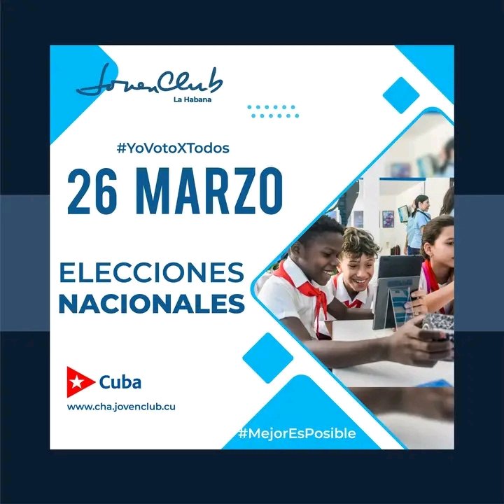 Buenos días #Cuba🇨🇺
Hoy 26 día muy significativo para todo cubano. Daremos nuestro voto porque #MejorEsPosible 
Una asamblea del pueblo y para el pueblo.
#YoVotoXTodos