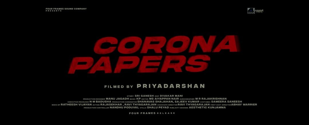 #CoronaPapers trailer out now👍
A film by Priyadarshan 🖤