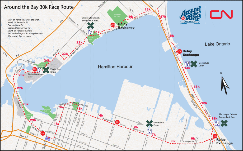 REMINDER: Road closures and <a href="/hsr/">Hamilton Street Railway</a> detours are in place today for the Around the Bay Road Race. Details: hamilton.ca/home-neighbour… #HamOnt