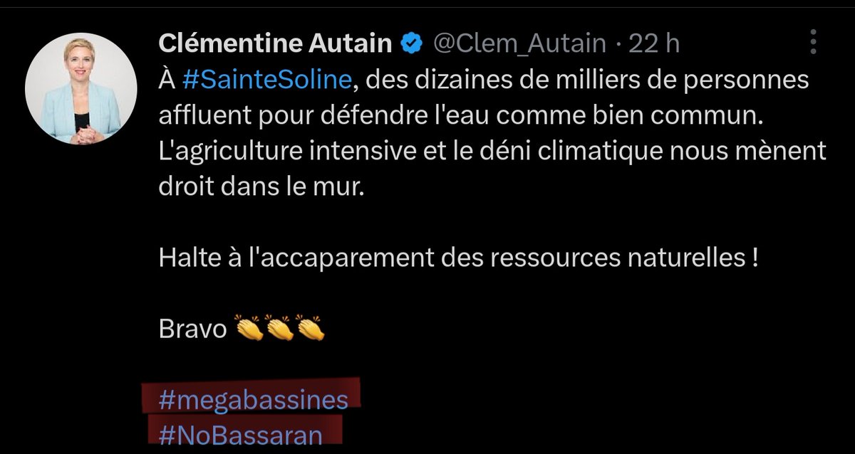 JFLW974's tweet photo. @Clem_Autain "Fausse information puisqu'il n'y a pas de bassines mais... un trou !"
Vous auriez dû tweeter #Notrou
Franchement vous êtes pitoyable. https://t.co/J3UKk1LT9o