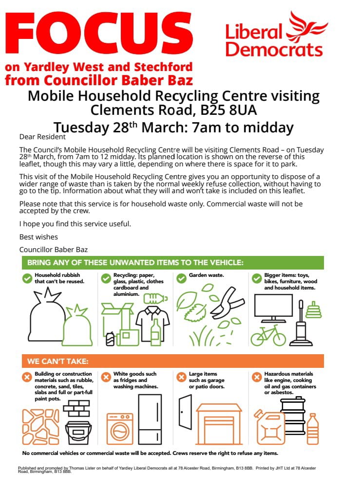 Bordesley Green on Twitter "RT baber007 Mobile Household Recycling