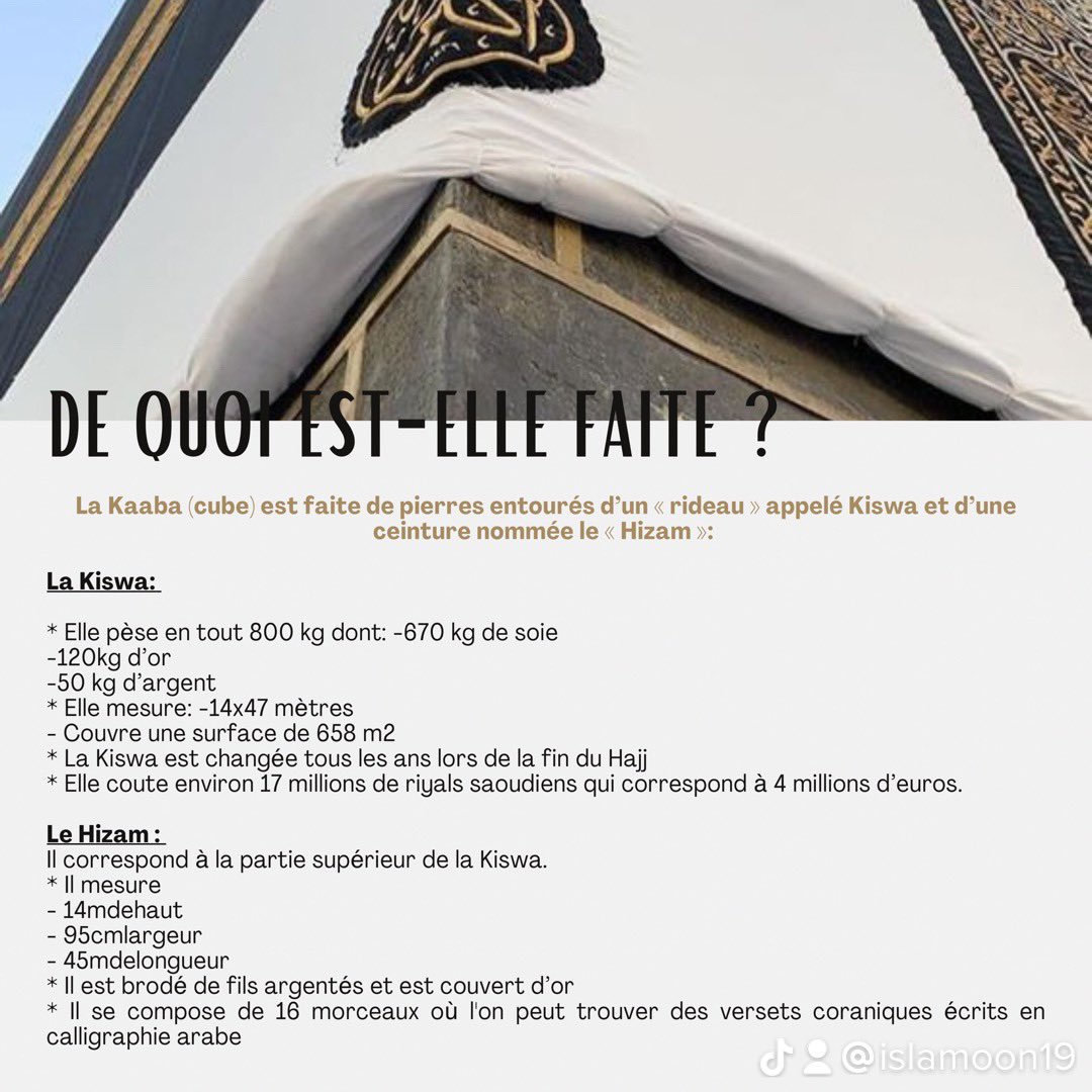 islamoon19's tweet photo. L’histoire de la Kaaba (post Instagram) j’ai également le PDF avec un peu plus de détails 🕋 1/2 https://t.co/Q26p4QVkC6