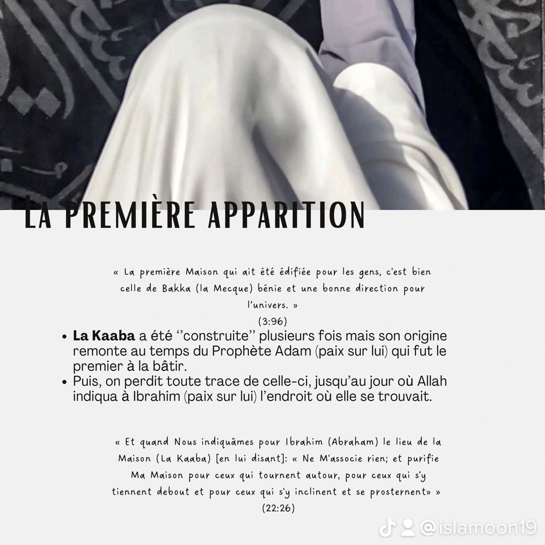 islamoon19's tweet photo. L’histoire de la Kaaba (post Instagram) j’ai également le PDF avec un peu plus de détails 🕋 1/2 https://t.co/Q26p4QVkC6