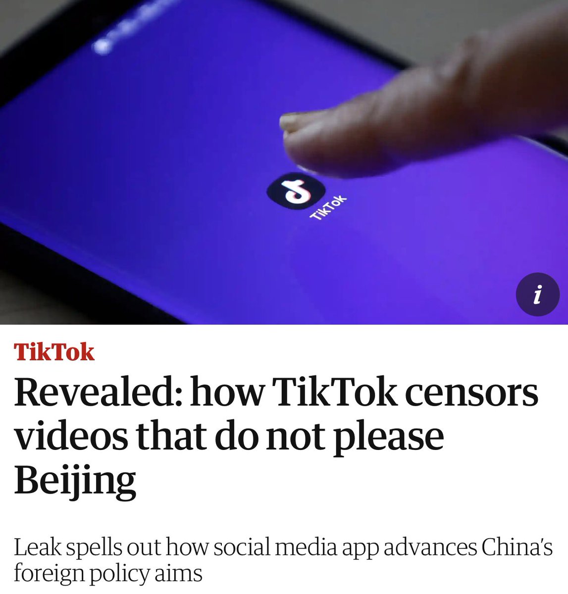 China Uncensored on Twitter "Tell me again how banning TikTok is