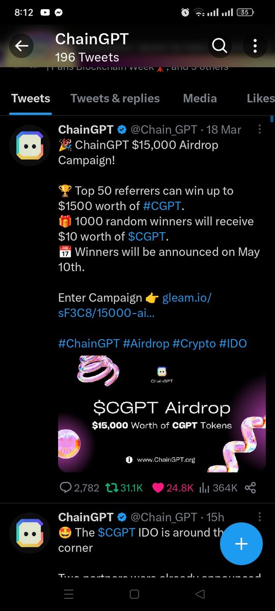Coll974El's tweet photo. @crypto_inez @Chain_GPT Done https://t.co/oM6FiSDtaV