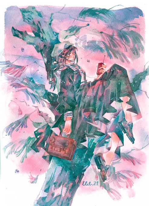 "The first sunlight" &amp; "Resting" Dont forget it's D-4 until zine pre-order closes! Please check your Etsy mailbox for trackings. Thank you! SHOP  #gouacheart #goauchepaint #originalcharacter #illustration #イラスト 