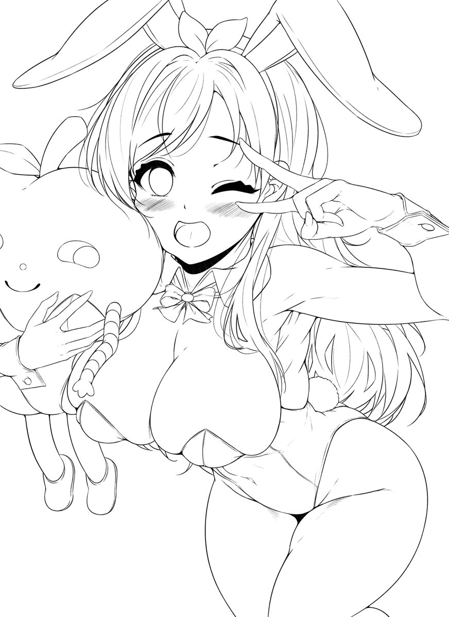 いつもの線画、これでUNICUSバニー化計画完了…! 