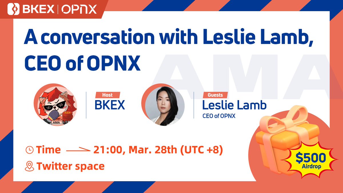 💥#BKEX &amp; #FLEX AMA

- Time: 21:00, Mar 28 (UTC+8)
- Venue: Twitter Space
- Prize: 10 ppl will be picked to get $50 FLEX each in Twitter Space AMA

💥$200 #Giveaway 

✅Follow <a href="/BKEXGlobal/">BKEX</a> &amp; @OPNX_Official
✅RT &amp; Comment BKEX UID
✅Tag 3

20 winners will share 200 #USDT on Mar 29