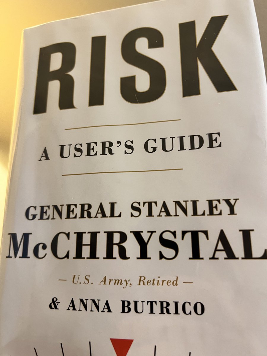 Thanks to ⁦<a href="/GuyKawasaki/">Guy Kawasaki</a>⁩ I’m now reading Risk: A User’s Guide by ⁦<a href="/StanMcChrystal/">Stan McChrystal</a>⁩. It’s definitely worth the hype….outstanding read and I don’t want it to end. Learning so much!! Thank you! 🙏🏻#worthreading #listening