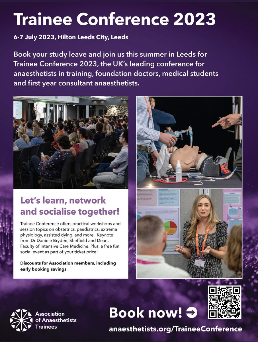 Trainee Conference workshops are booking up fast! Topics include:

📡 POCUS with <a href="/Wilkinsonjonny/">Jonny Wilkinson</a>, <a href="/iceman_ex/">Segun Olusanya (He/Him) iceman_ex@critcare.social</a>, <a href="/dr_pradm/">Dr Pradeep Rajkumar M</a>, <a href="/LukeFlower1/">Luke Flower</a> &amp; <a href="/piezoelectricky/">Dr Maryam Khosravi</a> 

🤰 Obstetrics by <a href="/OAAinfo/">OAA</a> 

💉 Regional by <a href="/RegionalAnaesUK/">RA-UK</a> 

🫁 Airway, paeds and more!

Book now:
tinyurl.com/yckm3ps7