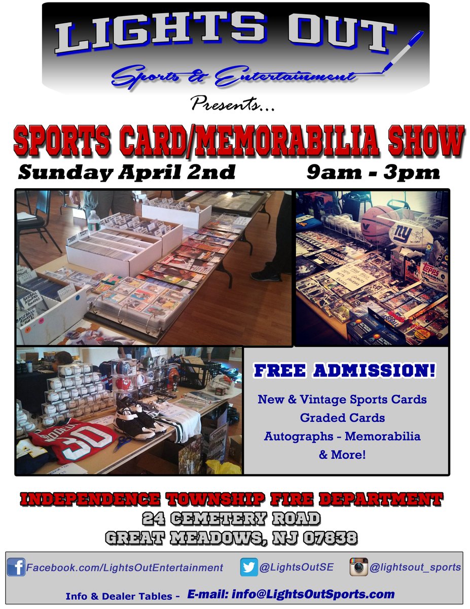 LightsOutSE's tweet photo. 1 Week Away! Sunday April 2nd! Sports Card/Memorabilia show in #GreatMeadowsNj!

 #autographs #nymets #nyyankees #yankees #yankeesautographs  #Phillies #mlbautographs #hackettstown #greatmeadows #yankeeslegends #mets #nymets #paniniamerica #bowman #topps #sportscardshows #garyvee https://t.co/ElM8q9dYrM