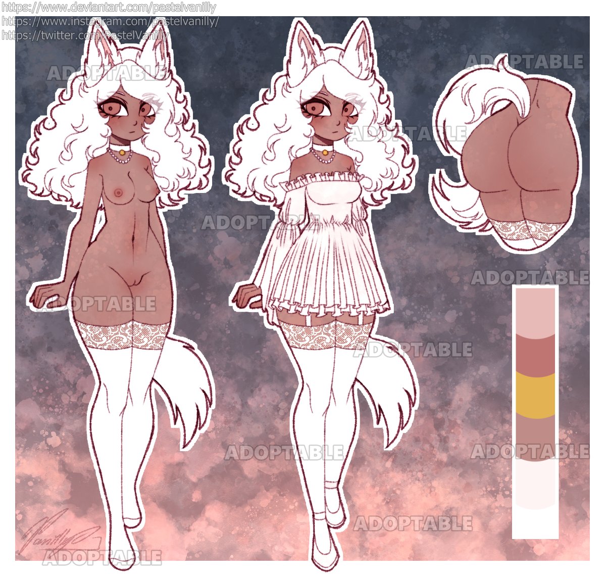NSFW Adopt auction!
SB: 5$
MB: 2$
AB1: 70$
AB2: 100$
More info in links below - please bid there: 
furaffinity.net/view/51520098/…
deviantart.com/pastelvanilly/…
ych.commishes.com/auction/show/2…

#art #drawing #ArtistOnTwitter #characterdesign #adoptables #adoptableopen #nsfw