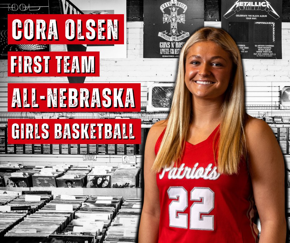 NEPrepZone's tweet photo. Congrats to @patriotsgbball’s Cora Olsen (@corao22) for being selected to the 2023 All-Nebraska basketball team!

Meet the team: https://t.co/SmhPpM0Jd5 #nebpreps https://t.co/znz6RWiLZQ