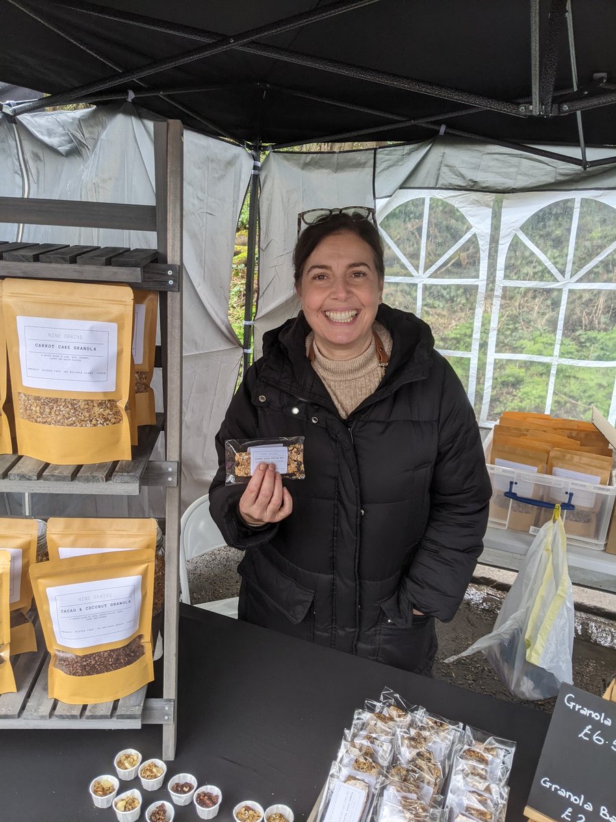 Meet Tina.

Tina is the founder of a new start-up, Nine Grains, that makes by far the best granola I've ever tasted.

🌳Today, Tina is at #AlexandraPalace Farmer's Market.

🇬🇧 It's vital that we support small, independent British businesses!

🛍️ Shop local, buy British!