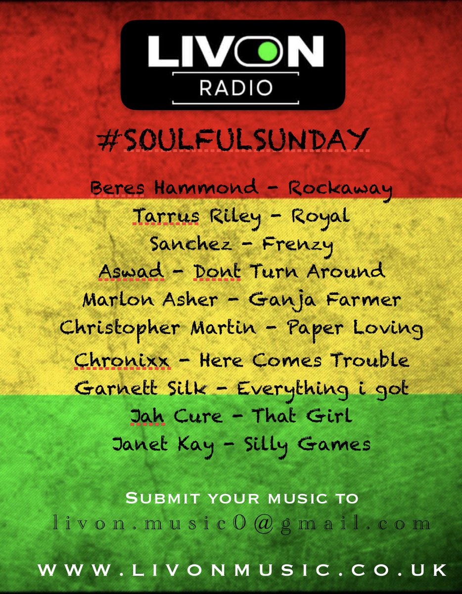 LivonRadio's tweet image. Lock into Livon Radio for #soulfulsundays. Bringing you the best Reggae and RnB