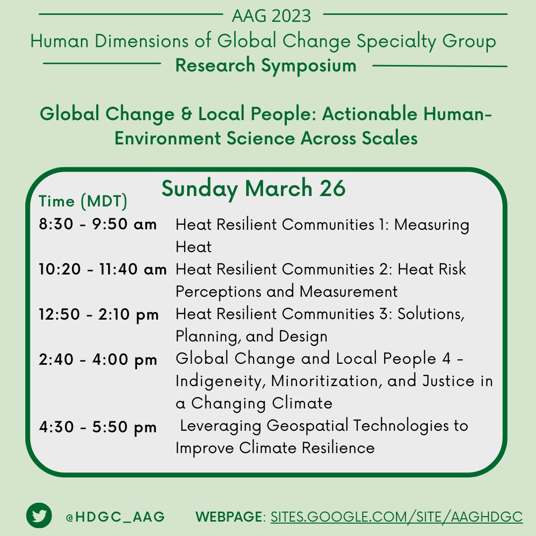 Day 3 of our #HDGC_AAG Special Research Symposium, and we have another full day of inspiring work to learn from at #AAG2023! Our fully Day 3 schedule is here and a link to our full SG sponsored sessions and events can be found pinned to our page.