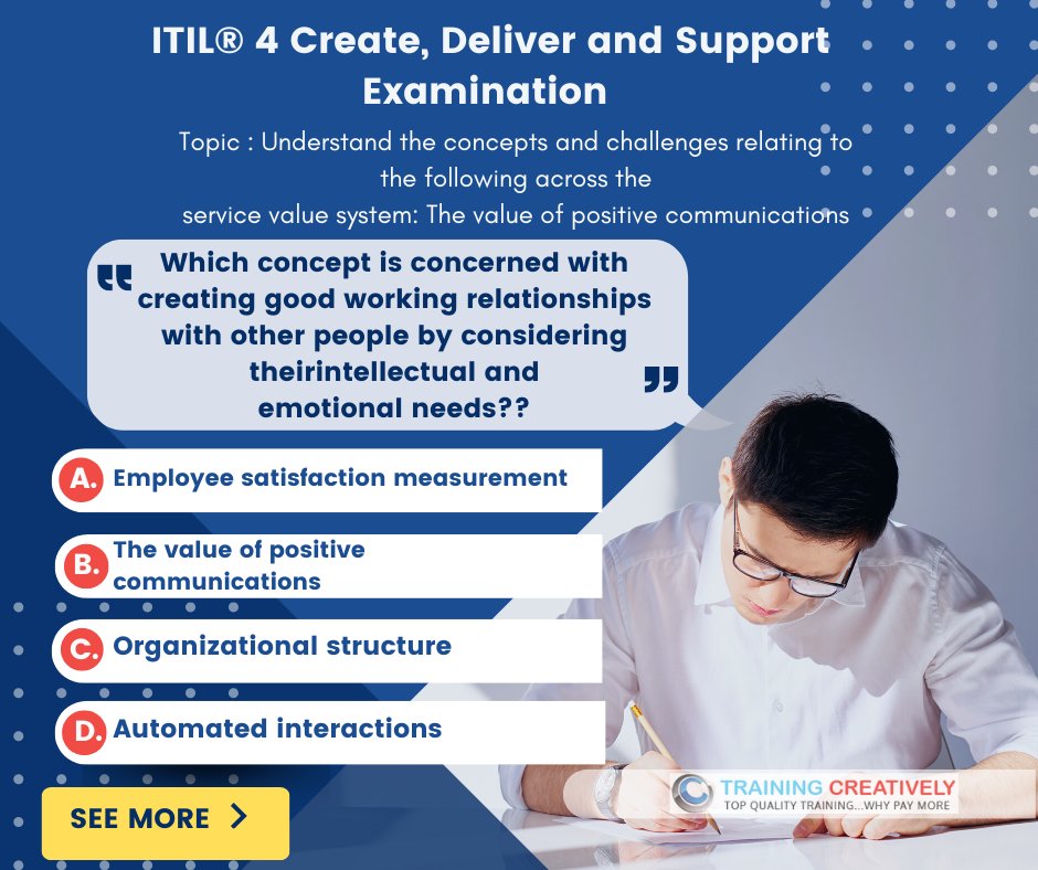 traincreatively's tweet photo. Surely, the first round was a piece of cake. Answer this second sample question and we are halfway done. 💪

#TrainingCreatively #TopQualityTraining #PeopleCert #AXELOS #ITIL4CreateDeliver&amp;Support #onlinecourse #onlinetraining https://t.co/pxGDR9DYhF