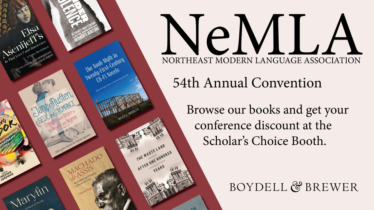 boydellbrewer's tweet photo. Don't leave these books behind in Buffalo! It's the last day of #NeMLA23 and you can still get great deals on our books @scholar_choice booth. @northeastMLA https://t.co/5KTAa8wk0y