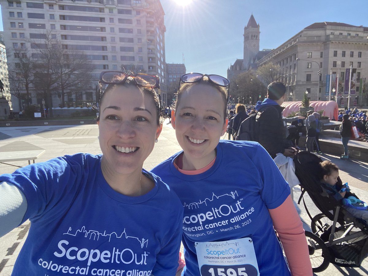 BrianneDoura's tweet photo. This morning we are taking over the streets of DC to raise awareness with @CCAlliance. 

Proud to walk in honor of friends mom who is a #survivor to ensure others have their loved ones for years to come to. 

#scopeitout5k https://t.co/VDoGTsAzey