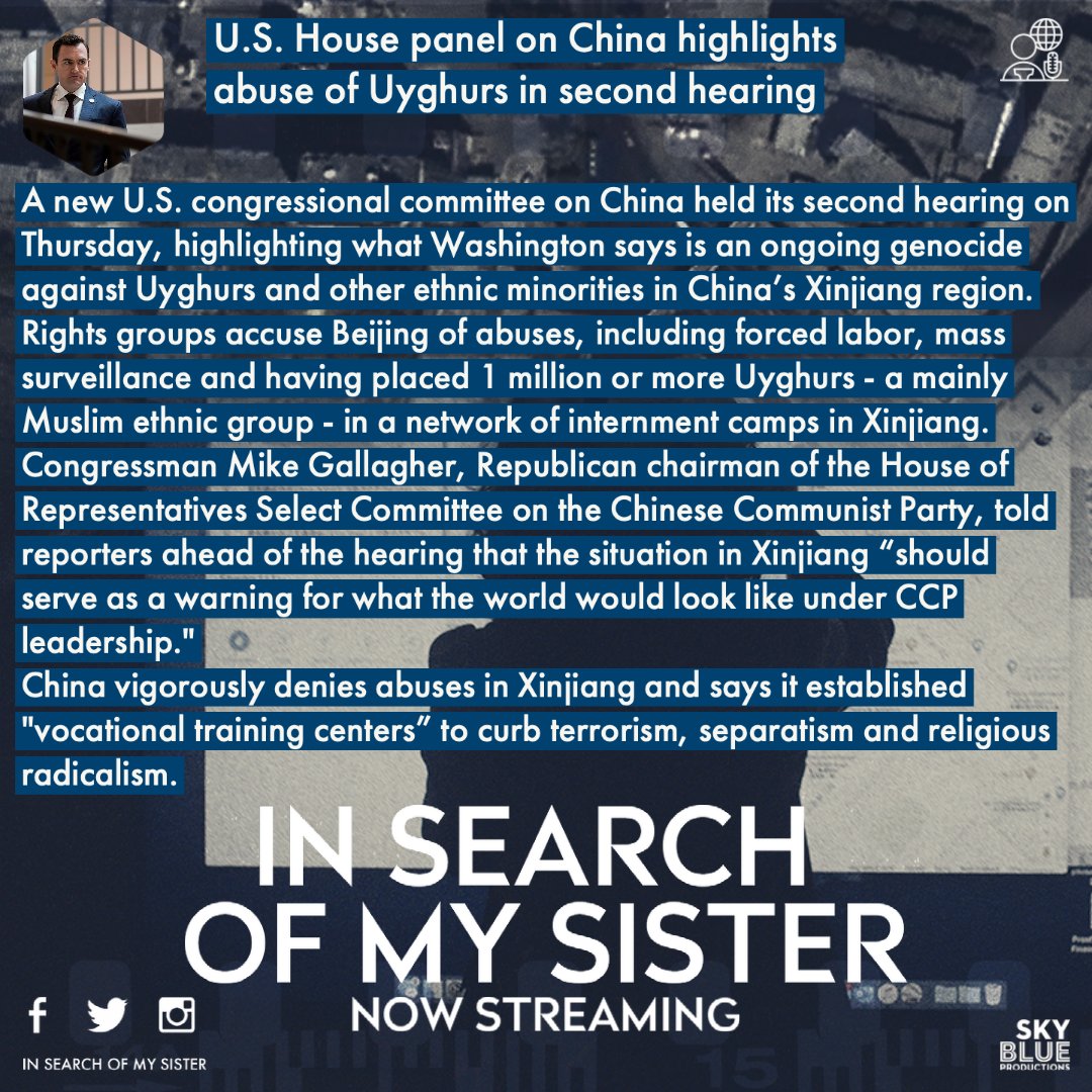 mymissingsister's tweet photo. See the atrocities against #Uyghurs through the eyes of #InSearchOfMySister protagonist @RushanAbbas 

Article https://t.co/NhIf4Rna8k 

#uyghurgenocide #xinjiang #china #genocide #humanrights #documentary #humanrightsfilms #filmmaking #awardwinning https://t.co/OXbiuzQk9X